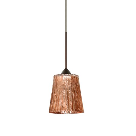 Besa Lighting Besa Pendant Nico 4 Bronze Stone Copper Foil 1x5W LED 1XC-5125CF-LED-BR
